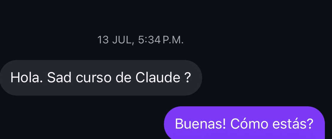 Mensaje: “¿Das curso de Claude?”